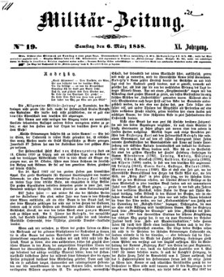 Militär-Zeitung Samstag 6. März 1858