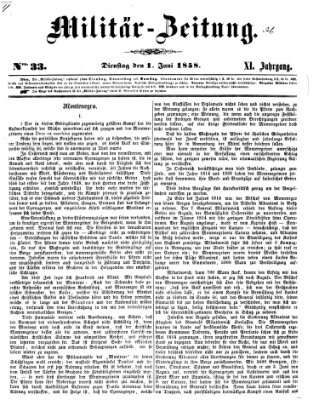 Militär-Zeitung Dienstag 1. Juni 1858