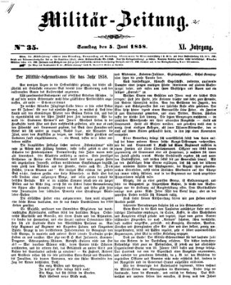 Militär-Zeitung Samstag 5. Juni 1858