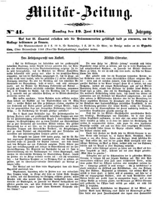 Militär-Zeitung Samstag 19. Juni 1858