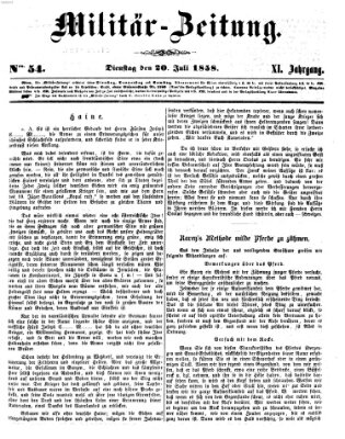 Militär-Zeitung Dienstag 20. Juli 1858