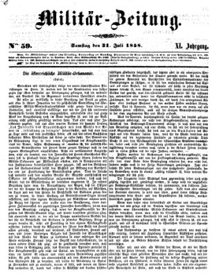 Militär-Zeitung Samstag 31. Juli 1858