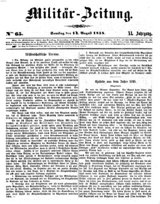 Militär-Zeitung Samstag 14. August 1858