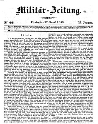 Militär-Zeitung Dienstag 17. August 1858