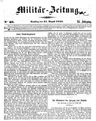 Militär-Zeitung Samstag 21. August 1858