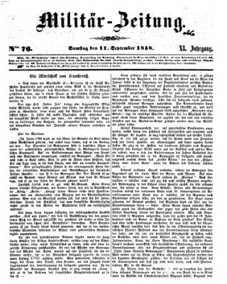 Militär-Zeitung Samstag 11. September 1858