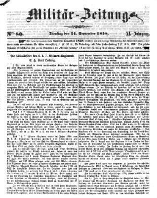 Militär-Zeitung Dienstag 21. September 1858