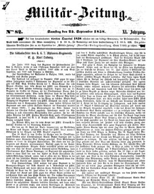 Militär-Zeitung Samstag 25. September 1858