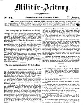 Militär-Zeitung Donnerstag 30. September 1858