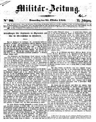 Militär-Zeitung Donnerstag 28. Oktober 1858