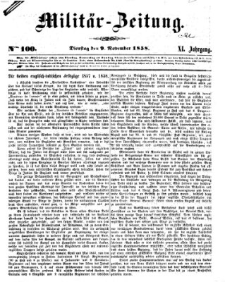 Militär-Zeitung Dienstag 9. November 1858