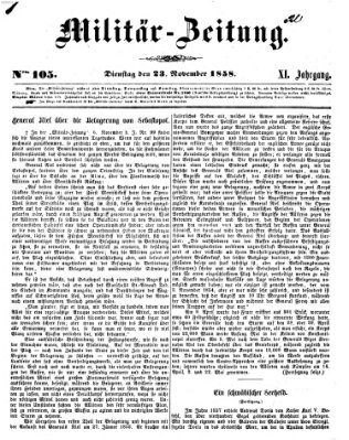 Militär-Zeitung Dienstag 23. November 1858