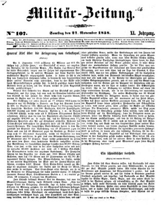 Militär-Zeitung Samstag 27. November 1858