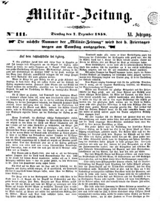 Militär-Zeitung Dienstag 7. Dezember 1858