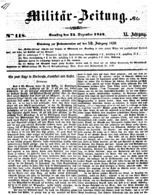 Militär-Zeitung Samstag 25. Dezember 1858