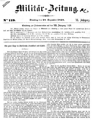 Militär-Zeitung Dienstag 28. Dezember 1858