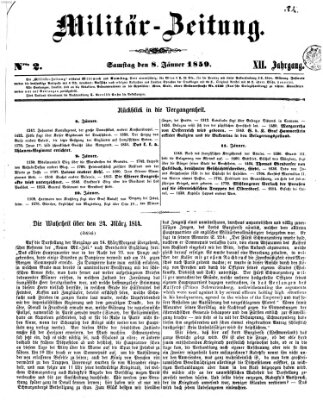 Militär-Zeitung Samstag 8. Januar 1859