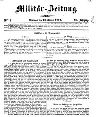 Militär-Zeitung Mittwoch 26. Januar 1859