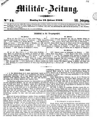 Militär-Zeitung Samstag 19. Februar 1859