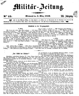 Militär-Zeitung Mittwoch 2. März 1859