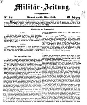 Militär-Zeitung Mittwoch 30. März 1859