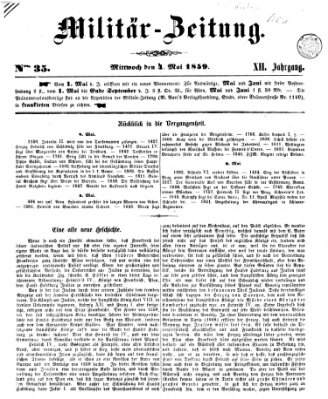 Militär-Zeitung Mittwoch 4. Mai 1859