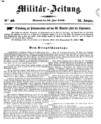 Militär-Zeitung Mittwoch 22. Juni 1859