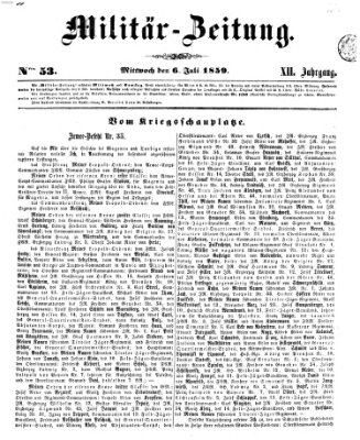 Militär-Zeitung Mittwoch 6. Juli 1859