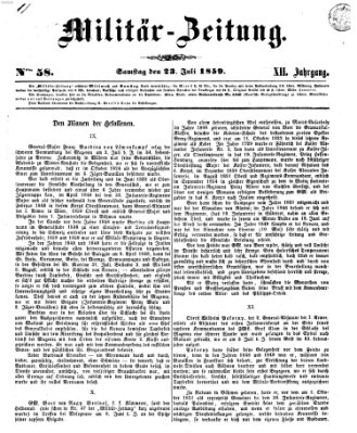 Militär-Zeitung Samstag 23. Juli 1859