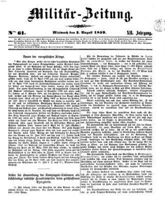 Militär-Zeitung Mittwoch 3. August 1859