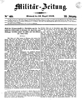 Militär-Zeitung Mittwoch 10. August 1859