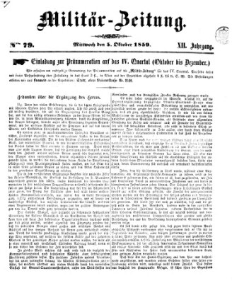 Militär-Zeitung Mittwoch 5. Oktober 1859