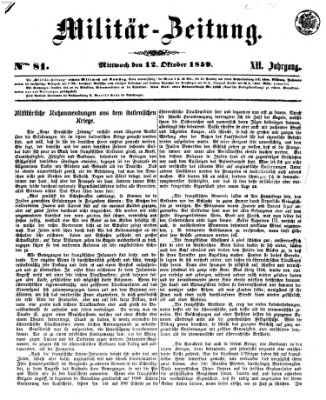 Militär-Zeitung Mittwoch 12. Oktober 1859