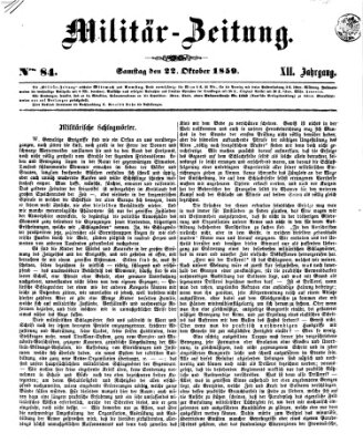 Militär-Zeitung Samstag 22. Oktober 1859