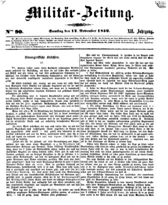 Militär-Zeitung Samstag 12. November 1859