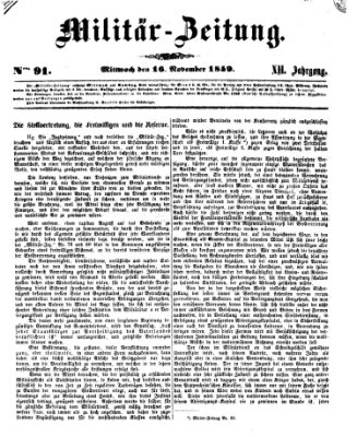 Militär-Zeitung Mittwoch 16. November 1859