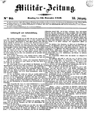 Militär-Zeitung Samstag 26. November 1859