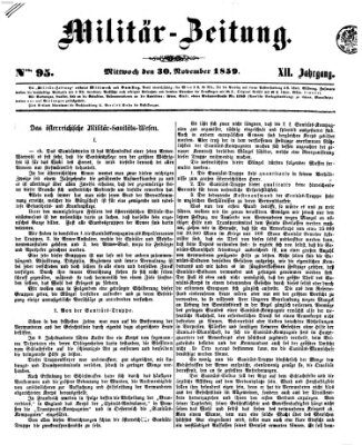 Militär-Zeitung Mittwoch 30. November 1859