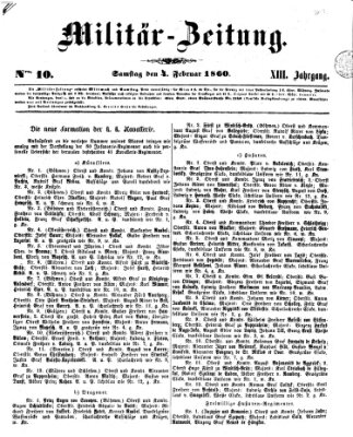 Militär-Zeitung Samstag 4. Februar 1860