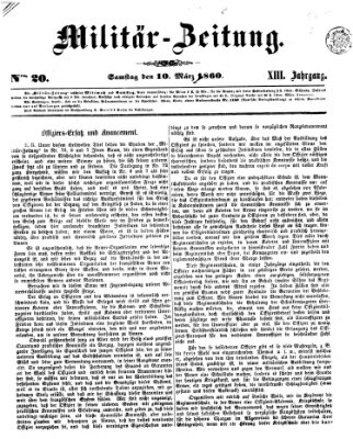 Militär-Zeitung Samstag 10. März 1860