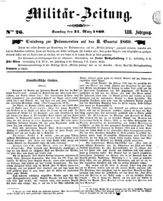 Militär-Zeitung Samstag 31. März 1860