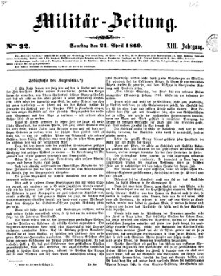 Militär-Zeitung Samstag 21. April 1860