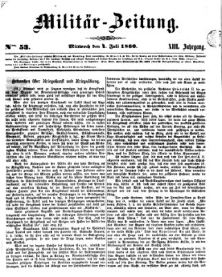 Militär-Zeitung Mittwoch 4. Juli 1860