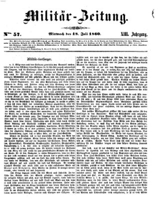 Militär-Zeitung Mittwoch 18. Juli 1860