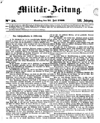 Militär-Zeitung Samstag 21. Juli 1860