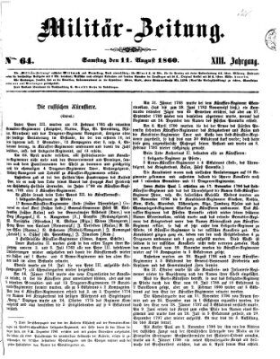 Militär-Zeitung Samstag 11. August 1860