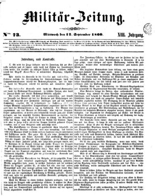 Militär-Zeitung Mittwoch 12. September 1860