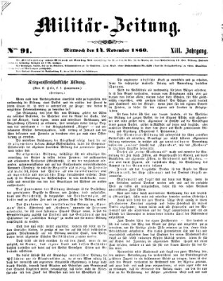 Militär-Zeitung Mittwoch 14. November 1860