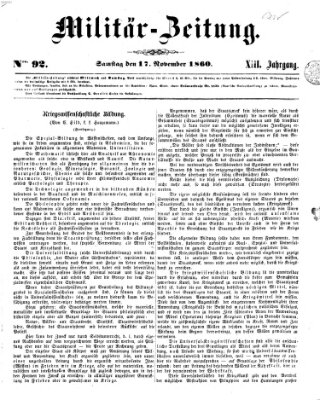 Militär-Zeitung Samstag 17. November 1860