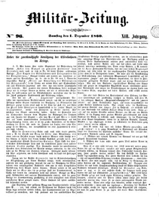 Militär-Zeitung Samstag 1. Dezember 1860